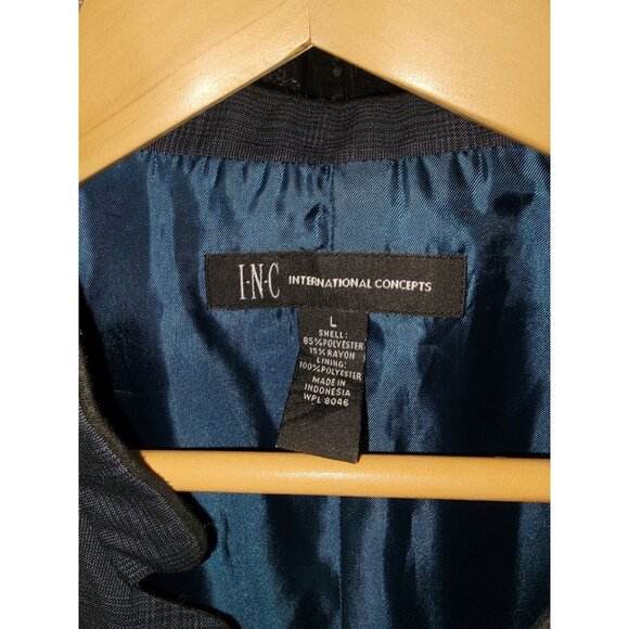 Mens Blue Plaid INC International Concepts Vest Adjustable Back Strap S - Picture 2 of 4